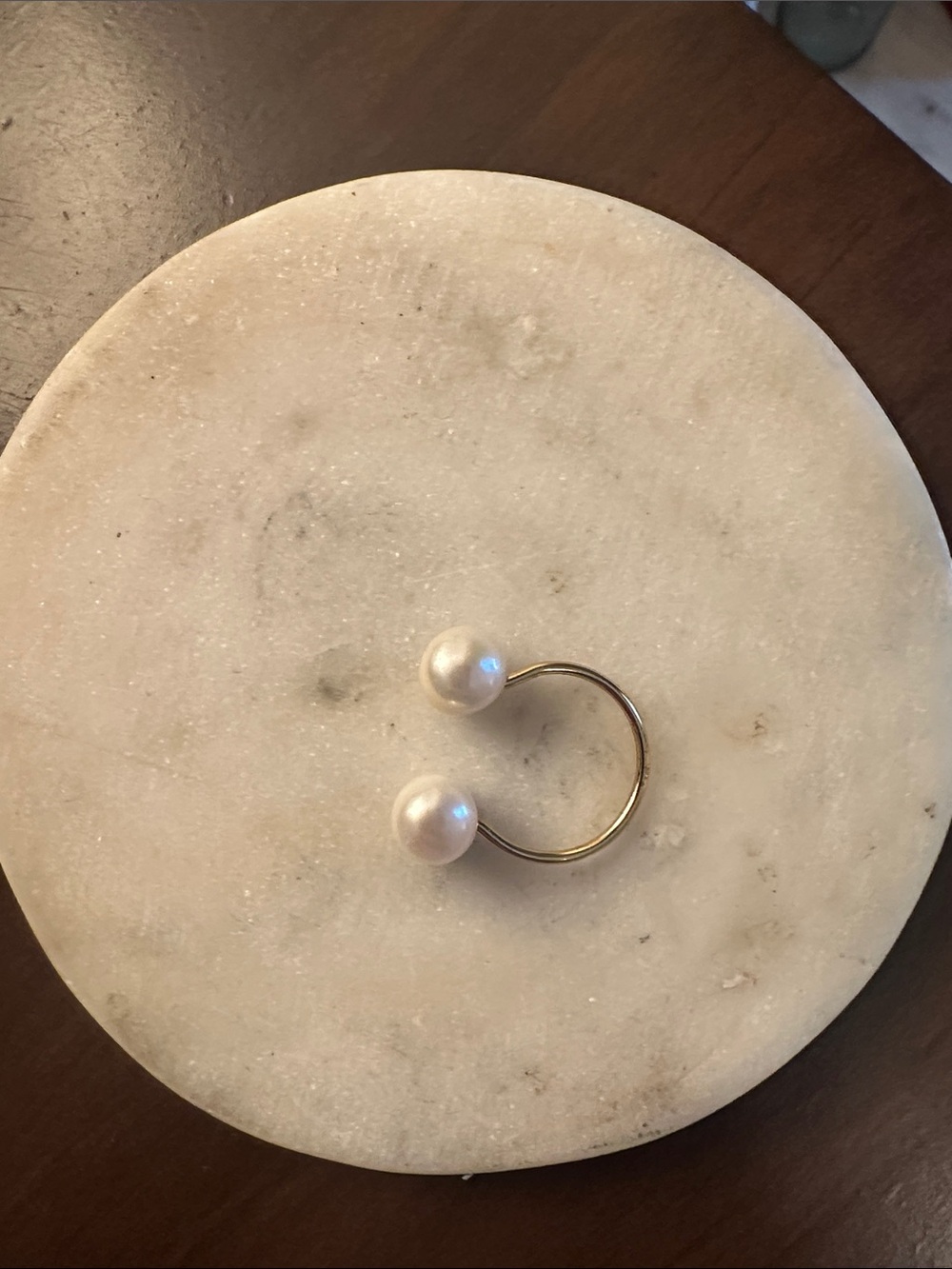 Pearl Open-End Ring - White Pearls on Gold Band